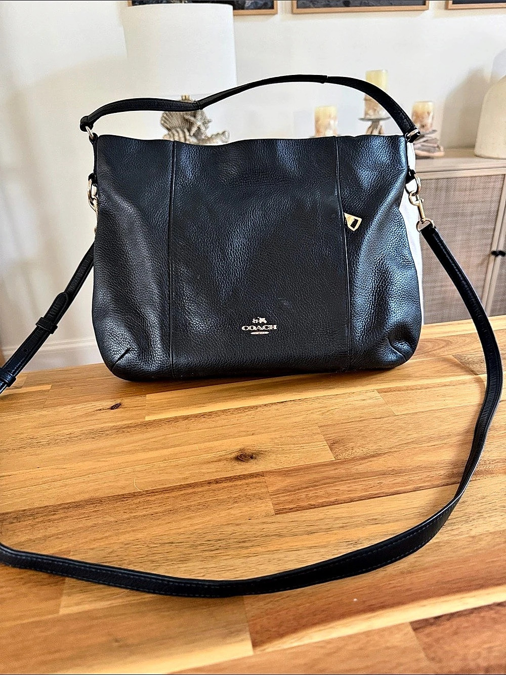Coach Black Leather Shoulder Bag